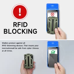 Slim RFID Blocking Metal Wallet for Men & Women with Money Clip Or Cash Strap Scratch Resistant Card Holder