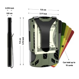 Slim RFID Blocking Metal Wallet for Men & Women with Money Clip Or Cash Strap Scratch Resistant Card Holder