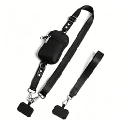Adjustable Crossbody Phone Bag with Detachable Lanyard Multi-functional Phone Cases RFID Blocking Zipper Wallet for Cards Key ID