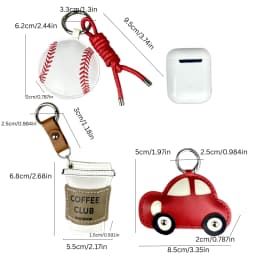 Chill Vibes Only: PU Leather Keychain Set for a Casual Lifestyle. Features Relaxing Charms like Coffee, Sports, Travel-Gifts