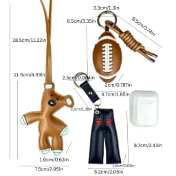 Chill Vibes Only: PU Leather Keychain Set for a Casual Lifestyle. Features Relaxing Charms like Coffee, Sports, Travel-Gifts
