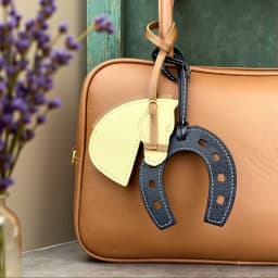Horse Head Horseshoe Bag Charm, Equestrian Purse Accessory Gift, Handmade PU Leather Pony Ornament for Bags, Vintage Horse Gifts