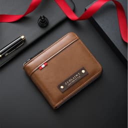 Men's Retro Short Wallet, Multi Functional Splicing Color Three Fold Wallet with Hidden Small Pocket, Ideal for Daily Casual Use