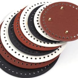 1pc/lot 12/15/18cm Round PU Leather Bag Bottom Hand-woven Bag Rivets Baseplate For DIY Handbag Cushion Pad Base Accessories