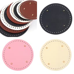 1pc/lot 12/15/18cm Round PU Leather Bag Bottom Hand-woven Bag Rivets Baseplate For DIY Handbag Cushion Pad Base Accessories