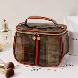 Portable Toiletry Bag Luxury Sensation Handheld Cosmetic Bag Transparent Large Capacity Waterproof PVC Makeup Bag