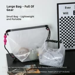 Waterproof Swim Bag with Dry Wet Separation Large Capacity Beach Gym Travel Tote Bag Portable Toiletry Makeup Organizer