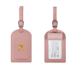 Stamped Leather Business Luggage Tag Suitcase Address Label Luggage Boarding Case Label Name ID Address Clip Travel Accessories