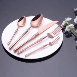 5 Pieces Knife Fork Spoon Set Gold Cutlery Complete Stainless Steel Tableware Matte Black Dinnerware Sliver Kitchen Utensils