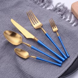 5 Pieces Knife Fork Spoon Set Gold Cutlery Complete Stainless Steel Tableware Matte Black Dinnerware Sliver Kitchen Utensils