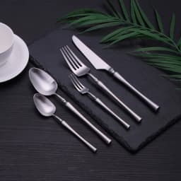 5 Pieces Knife Fork Spoon Set Gold Cutlery Complete Stainless Steel Tableware Matte Black Dinnerware Sliver Kitchen Utensils