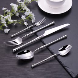 5 Pieces Knife Fork Spoon Set Gold Cutlery Complete Stainless Steel Tableware Matte Black Dinnerware Sliver Kitchen Utensils