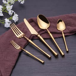 5 Pieces Knife Fork Spoon Set Gold Cutlery Complete Stainless Steel Tableware Matte Black Dinnerware Sliver Kitchen Utensils