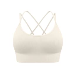 Strappy Tank Yoga Sports Vest With Chest Pad Ribbed High Elastic Women Sports Yoga Bras