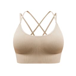 Strappy Tank Yoga Sports Vest With Chest Pad Ribbed High Elastic Women Sports Yoga Bras