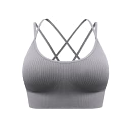 Strappy Tank Yoga Sports Vest With Chest Pad Ribbed High Elastic Women Sports Yoga Bras