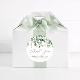 Custom Wedding Baptism Stickers Personalized Waterproof Round Gift Tags Bridal Shower Gift Thank You Stickers