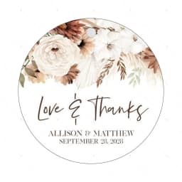 Custom Wedding Baptism Stickers Personalized Waterproof Round Gift Tags Bridal Shower Gift Thank You Stickers