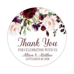 Custom Wedding Baptism Stickers Personalized Waterproof Round Gift Tags Bridal Shower Gift Thank You Stickers