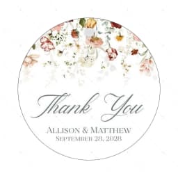 Custom Wedding Baptism Stickers Personalized Waterproof Round Gift Tags Bridal Shower Gift Thank You Stickers