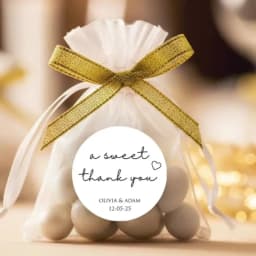 Custom Wedding Baptism Stickers Personalized Waterproof Round Gift Tags Bridal Shower Gift Thank You Stickers