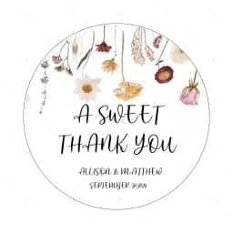 Custom Wedding Baptism Stickers Personalized Waterproof Round Gift Tags Bridal Shower Gift Thank You Stickers