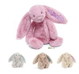 Personalized plush toys 40cm bunny Embroidered Plush Long Ear Bunny kidsName Custom Stuffed Bunny Animal Dolls Birthday Gift
