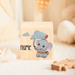 Custom Name Children's Piggy Bank Personalized Money Wooden Box Cute Animal Pattern Collection Box New Baby Gifts