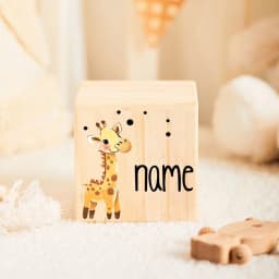 Custom Name Children's Piggy Bank Personalized Money Wooden Box Cute Animal Pattern Collection Box New Baby Gifts