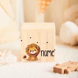 Custom Name Children's Piggy Bank Personalized Money Wooden Box Cute Animal Pattern Collection Box New Baby Gifts