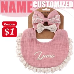 Personalized Cotton Baby Bib Custom Name Kids Feeding Saliva Towel Newborn Shower Gift Birth Gifts