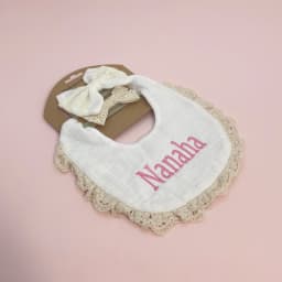 Personalized Cotton Baby Bib Custom Name Kids Feeding Saliva Towel Newborn Shower Gift Birth Gifts