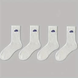 4 pairs of unisex socks with oil painting pattern  thin breathable and versatile casual mid length socks
