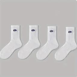 4 pairs of unisex socks with oil painting pattern  thin breathable and versatile casual mid length socks