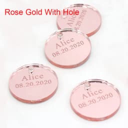 50pcs Personalized Name Shower Baby Baptism Tag Engraved Acrylic Round Circle Wedding Table Party Decoration Custome Gift Favors
