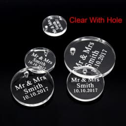 50pcs Personalized Name Shower Baby Baptism Tag Engraved Acrylic Round Circle Wedding Table Party Decoration Custome Gift Favors