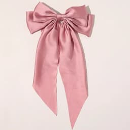 Elegant Large Bow Ribbon Hair Clip for Women Fashion Simple Solid Satin Spring Clip Ponytail Bow Hairpin Girls Hair Accessories