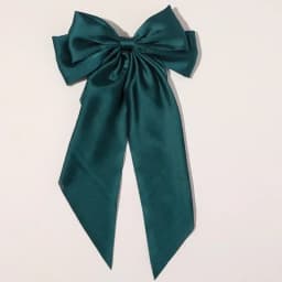 Elegant Large Bow Ribbon Hair Clip for Women Fashion Simple Solid Satin Spring Clip Ponytail Bow Hairpin Girls Hair Accessories