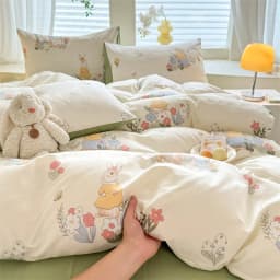 Cute Dog Printed Duvet Cover Set Brown Color Comforter Cover with Pillowcase for Kids Single/Queen/King Housse De Couette Full