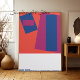 Modernist Gallery Art Exhibition Poster Canvas Printing Vintage Abstract Exhibition Advertising Wall Art Decor Home Room Decor