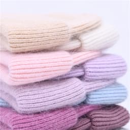 Casual Winter Hat for Women Real Rabbit Fur Beanie Ladies Fall Cashmere Hats Three Fold Thick Knitted Girls Skullies Beanies Cap
