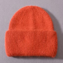 Casual Winter Hat for Women Real Rabbit Fur Beanie Ladies Fall Cashmere Hats Three Fold Thick Knitted Girls Skullies Beanies Cap