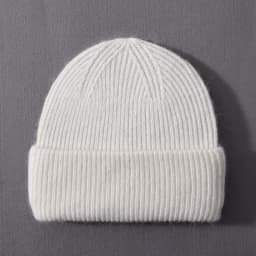 Casual Winter Hat for Women Real Rabbit Fur Beanie Ladies Fall Cashmere Hats Three Fold Thick Knitted Girls Skullies Beanies Cap
