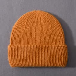 Casual Winter Hat for Women Real Rabbit Fur Beanie Ladies Fall Cashmere Hats Three Fold Thick Knitted Girls Skullies Beanies Cap