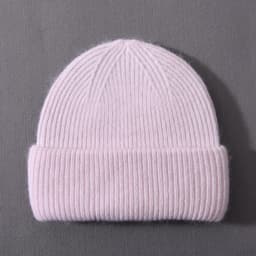 Casual Winter Hat for Women Real Rabbit Fur Beanie Ladies Fall Cashmere Hats Three Fold Thick Knitted Girls Skullies Beanies Cap
