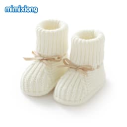 Baby First Walkers Breathable Anti-slip Knitted Newborn Infant Boys Girls Solid Booties Prewalkers 0-18m Toddler Unisex Footwear