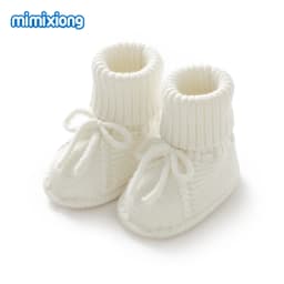 Baby First Walkers Breathable Anti-slip Knitted Newborn Infant Boys Girls Solid Booties Prewalkers 0-18m Toddler Unisex Footwear