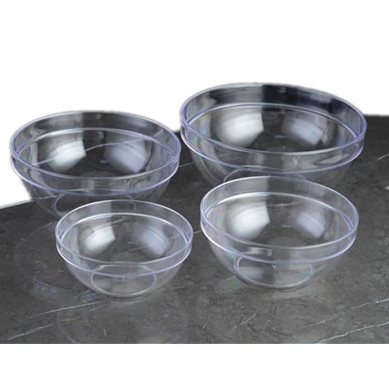 4 PCs/Set Acrylic round Salad Bowl Thickened Transparent Food Grade Plastic Household Tableware Cooking Tools