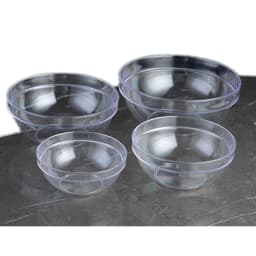 4 PCs/Set Acrylic round Salad Bowl Thickened Transparent Food Grade Plastic Household Tableware Cooking Tools