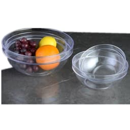 4 PCs/Set Acrylic round Salad Bowl Thickened Transparent Food Grade Plastic Household Tableware Cooking Tools